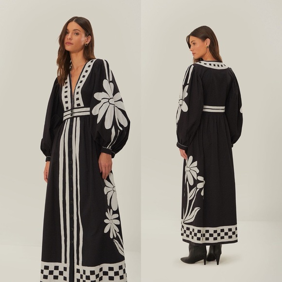 NWT FARM Rio Black Nature Maxi Dress Sz XXS - Picture 3 of 11